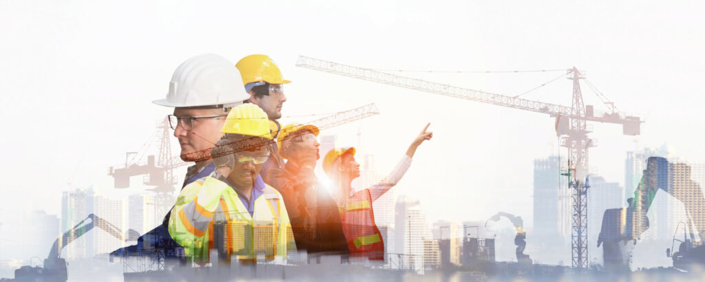 Équipe projet sur un chantier